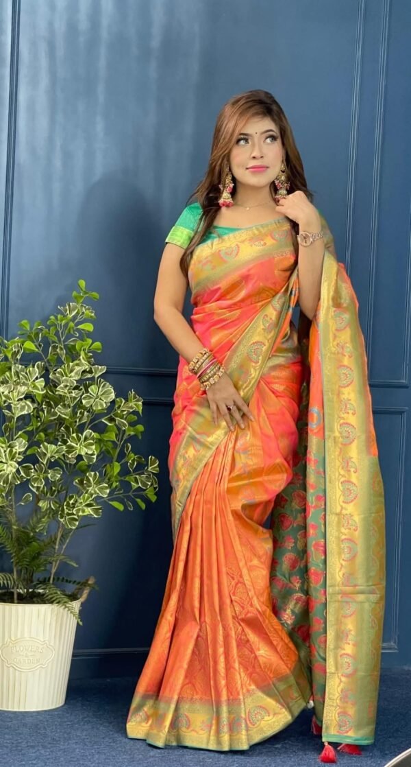 Dual Tone Katan Saree