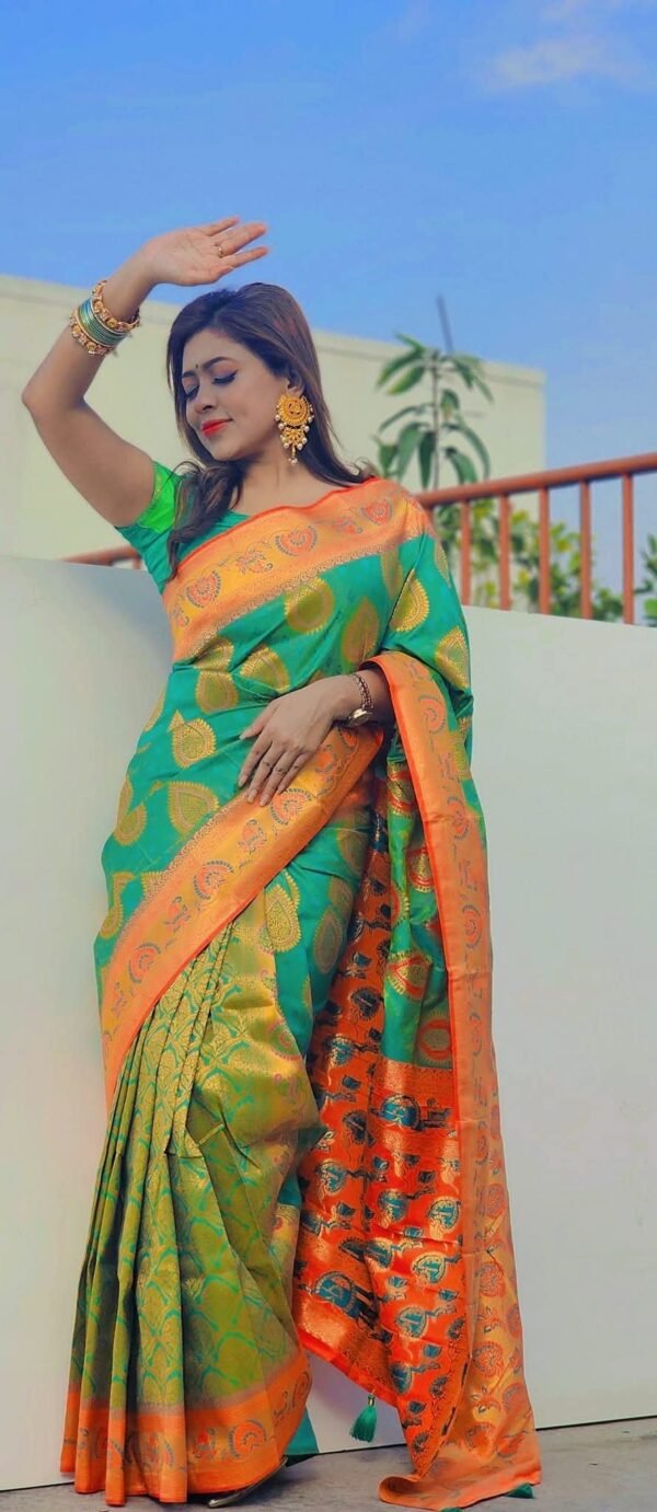 Dual Tone Katan Saree